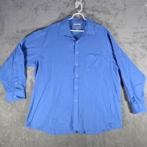 Van Heusen Flex Collar Regular Blue Dress Shirt Business Professional 18.5 34/35